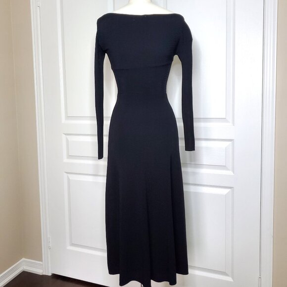 Moon River One-Shoulder Sweater Midi Dress Black Size S - Picture 5 of 6